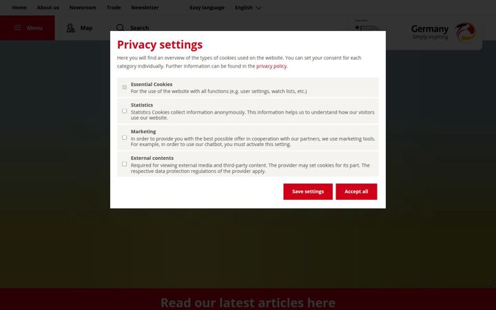 Screenshot of germany.travel