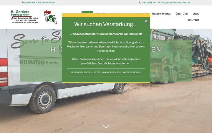 Zrzut ekranu gerriets-baumaschinen.de