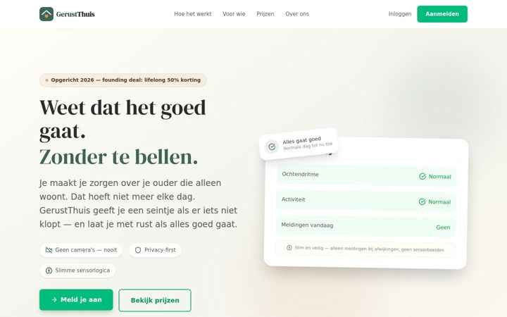 Screenshot of gerustthuis.care