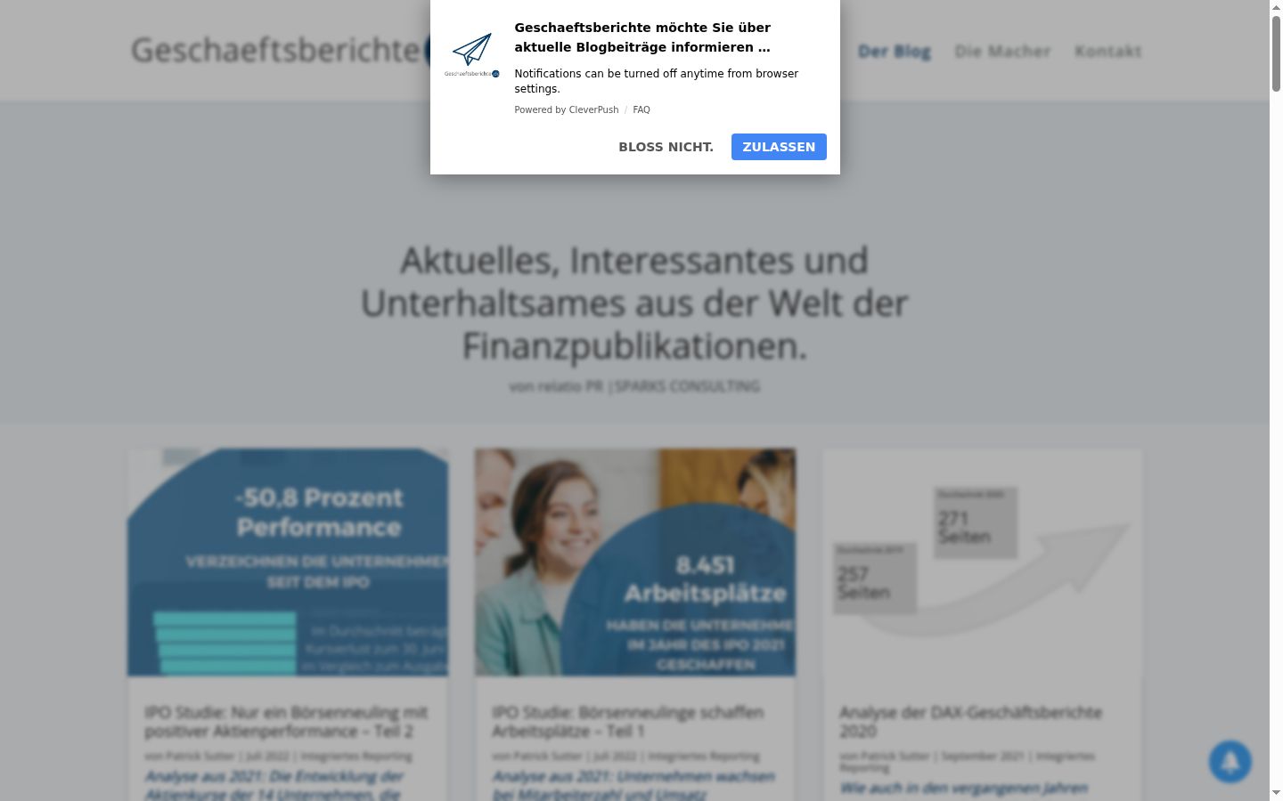 Screenshot des Einwilligungsbanners vor jeglicher Interaktion