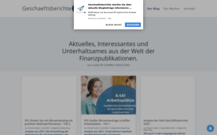 Zrzut ekranu geschaeftsberichte.de