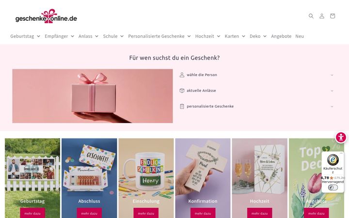 Screenshot of geschenke-online.de