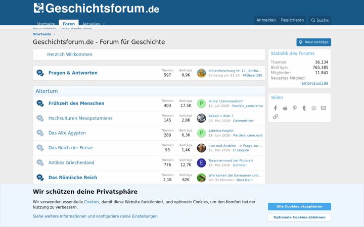 Screenshot of geschichtsforum.de