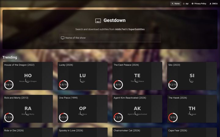 Screenshot of gestdown.info