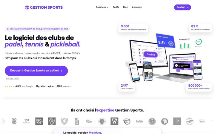 Screenshot of gestion-sports.fr