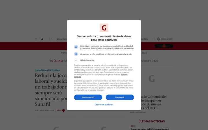Snímek obrazovky gestion.pe