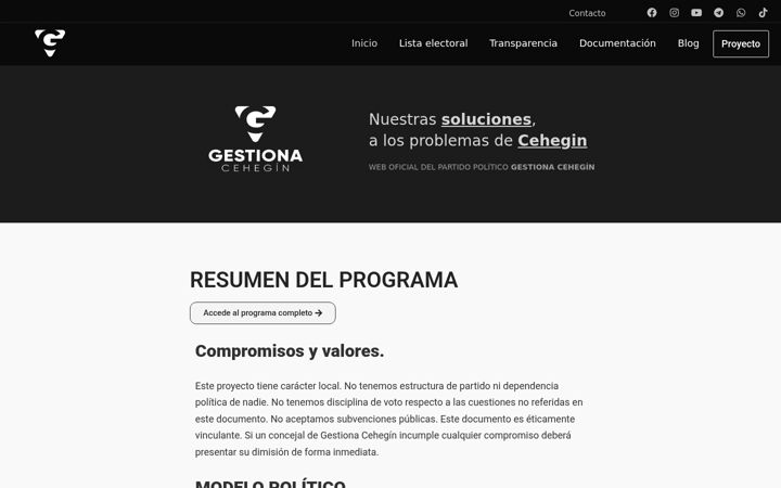 Screenshot of gestionacehegin.es