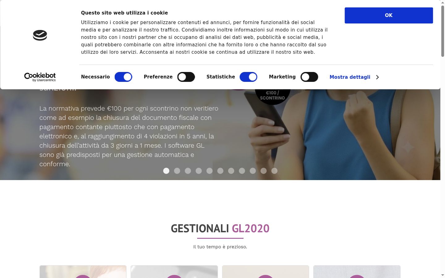 Ekrānuzņēmums ar piekrišanas baneri, kas tika rādīts pirms jebkādas mijiedarbības