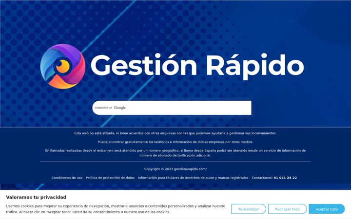Screenshot of gestionarapido.com