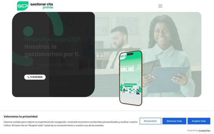 Screenshot of gestionarcitaprevia.com