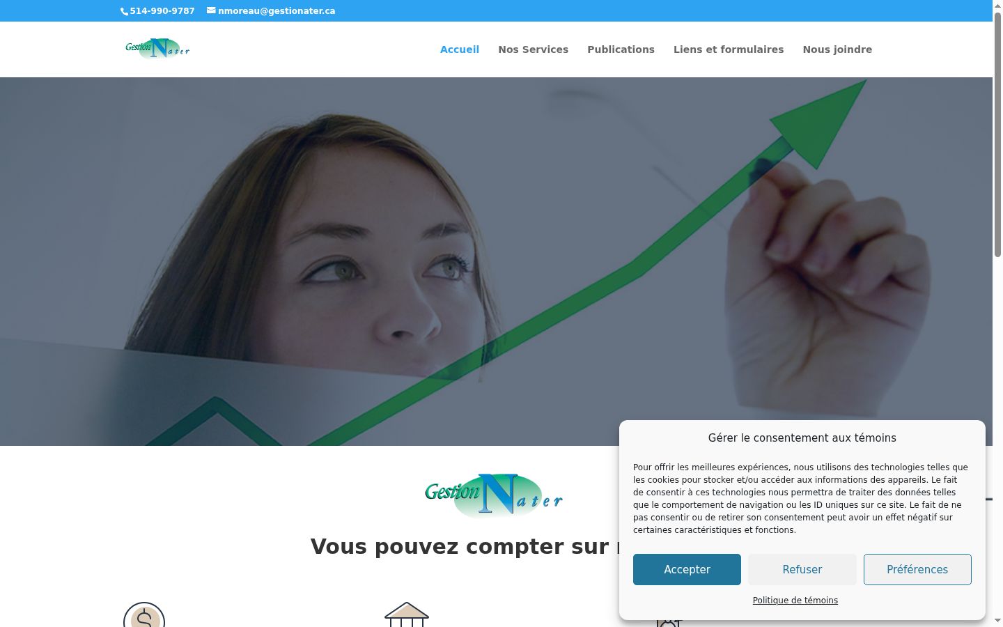 Screenshot of the consent banner shown before any interaction