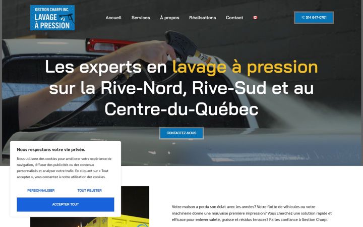 Screenshot of gestioncharpi.ca