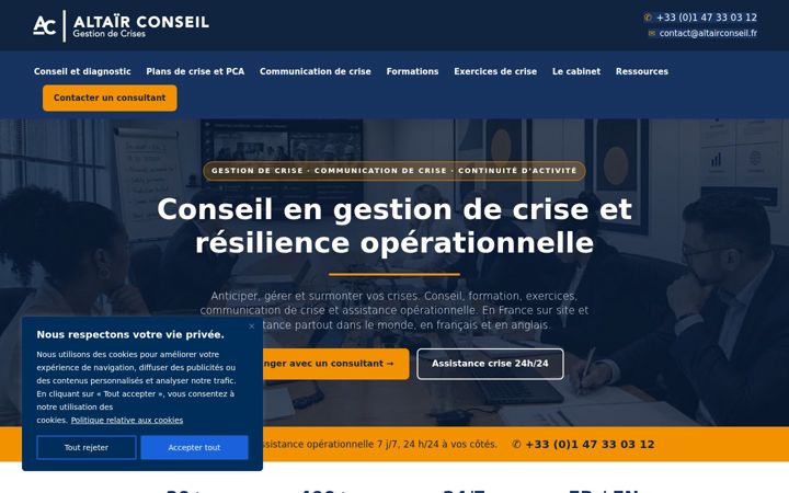 Posnetek zaslona gestiondecrises.com