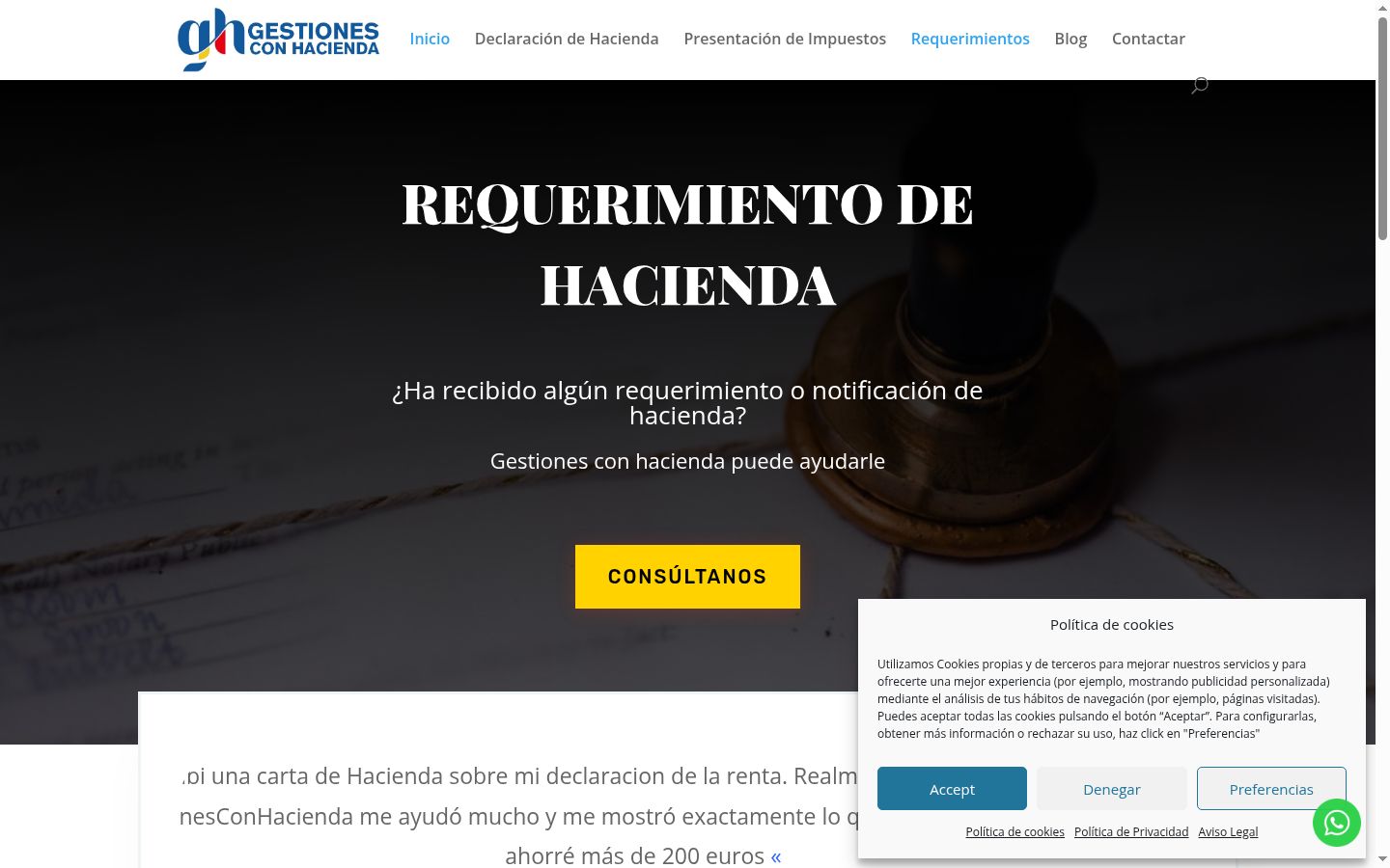 Screenshot of the consent banner shown before any interaction