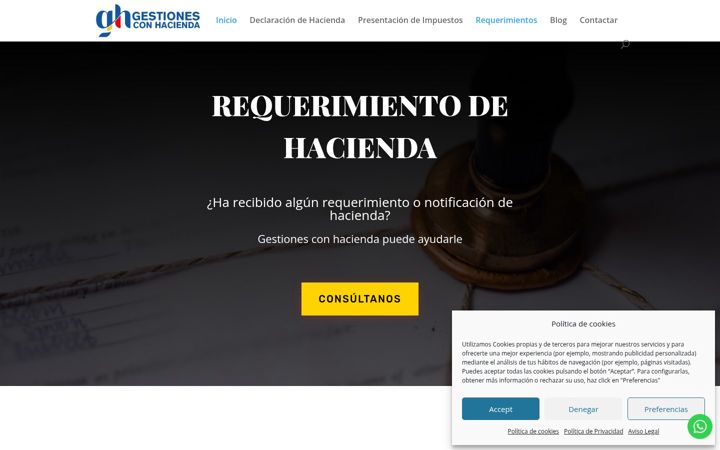Screenshot of gestionesconhacienda.com