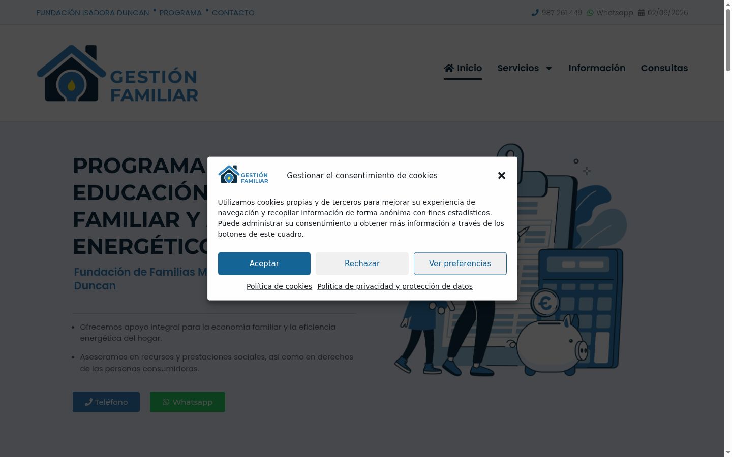 Screenshot del banner di consenso mostrato prima di qualsiasi interazione