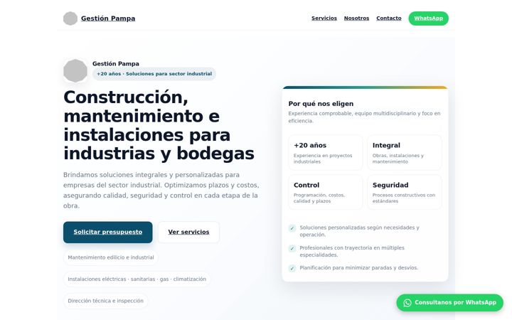 Screenshot of gestionpampa.com.ar