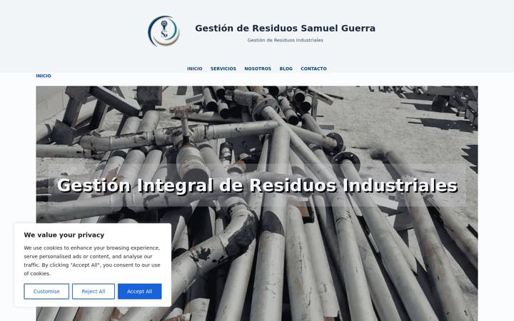 Screenshot of gestionresiduosamuelguerra.es