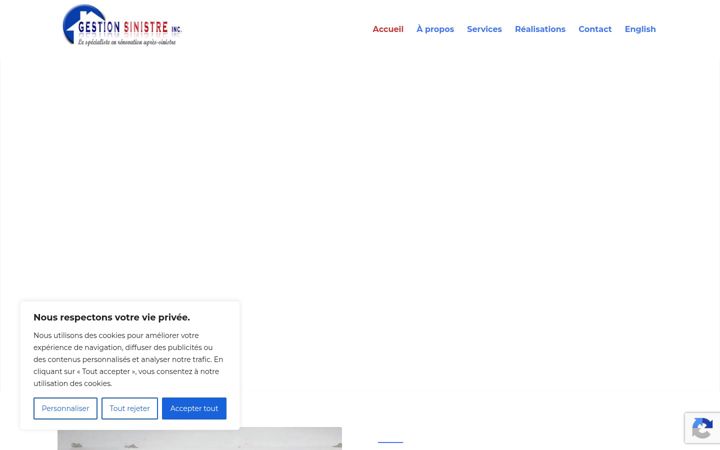 Screenshot of gestionsinistre.ca
