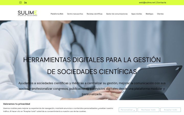 Screenshot of gestionsociedadescientificas.com