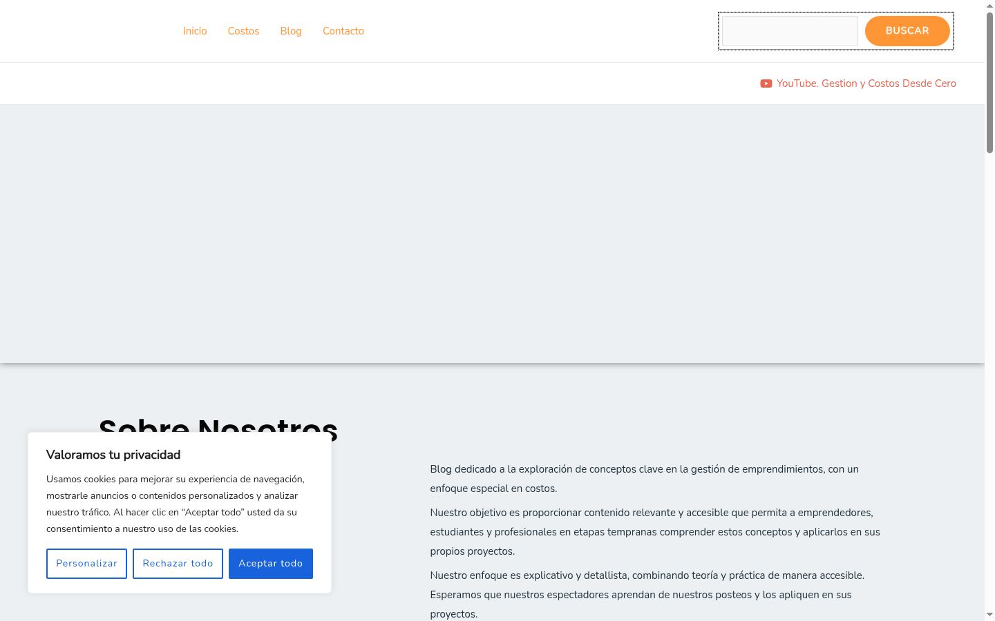 Screenshot of the consent banner shown before any interaction