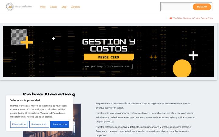 Screenshot of gestionycostosdesdecero.com