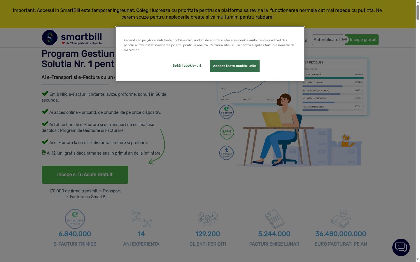 Screenshot of the consent banner shown before any interaction