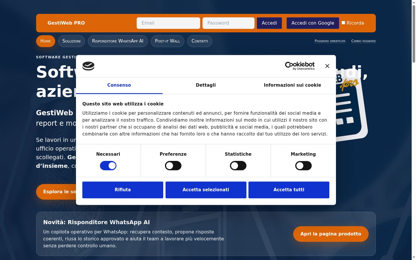 Snímka obrazovky banera súhlasu zobrazeného pred akoukoľvek interakciou