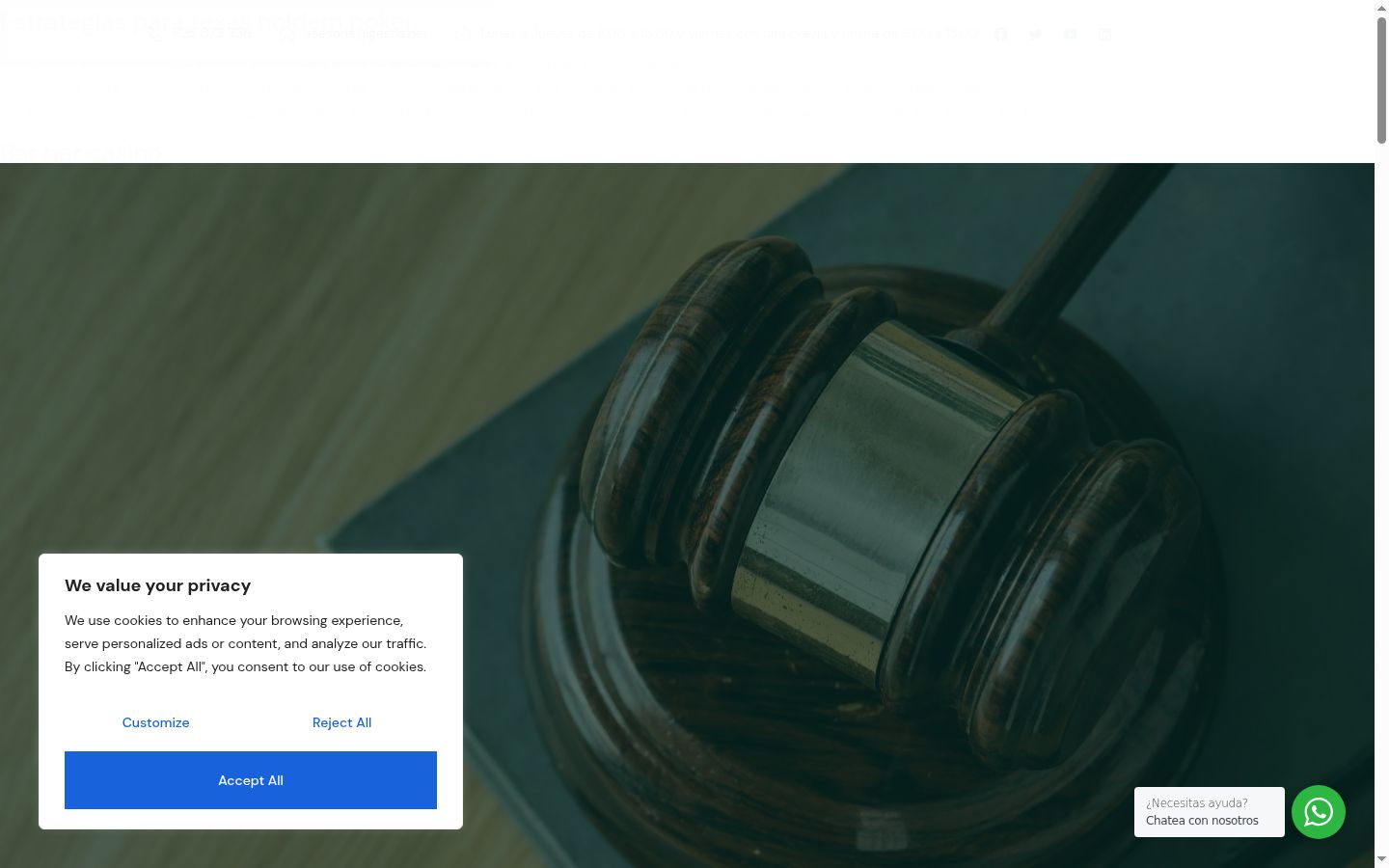 Screenshot del banner di consenso mostrato prima di qualsiasi interazione