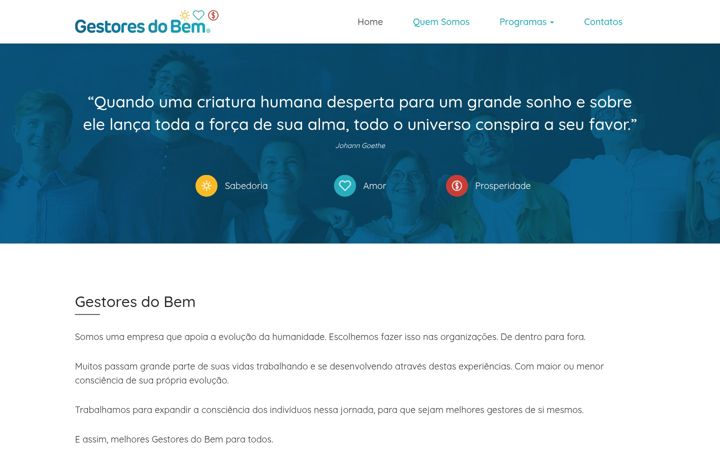 Screenshot of gestoresdobem.com.br