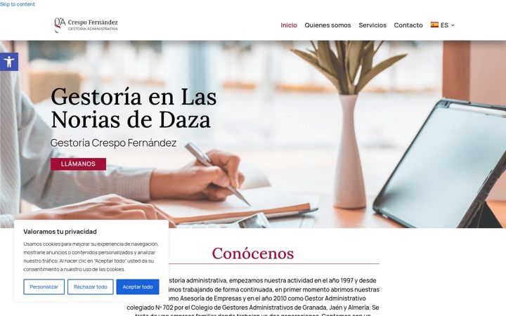 Screenshot of gestoriacrespofernandez.es