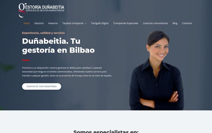 Екранна снимка на gestoriadunabeitia.es