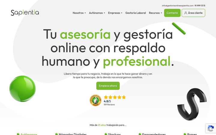 Skærmbillede af gestoriaonlinesapientia.com