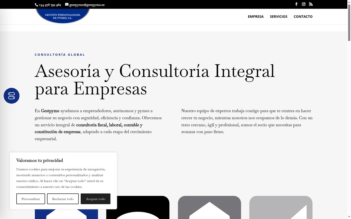 Screenshot del banner di consenso mostrato prima di qualsiasi interazione