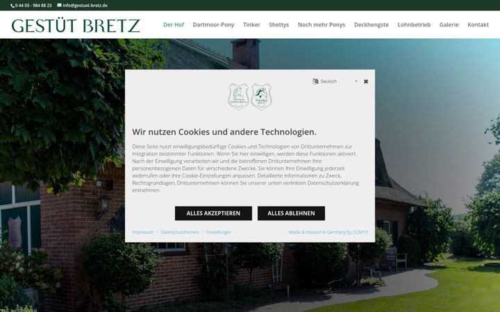 Screenshot of gestuet-bretz.de