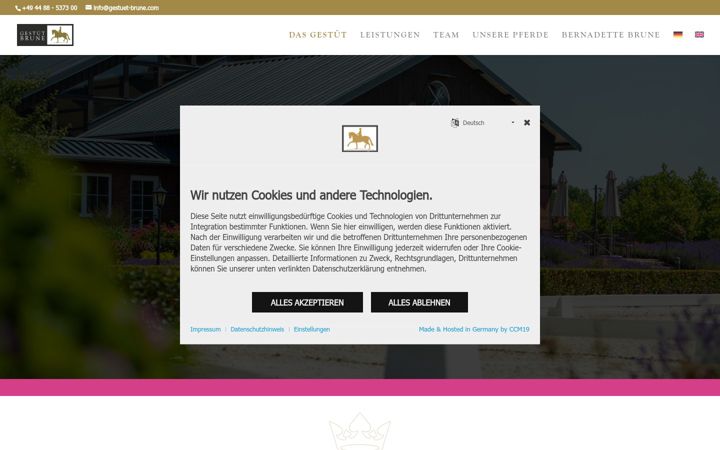 Screenshot of gestuet-brune.com