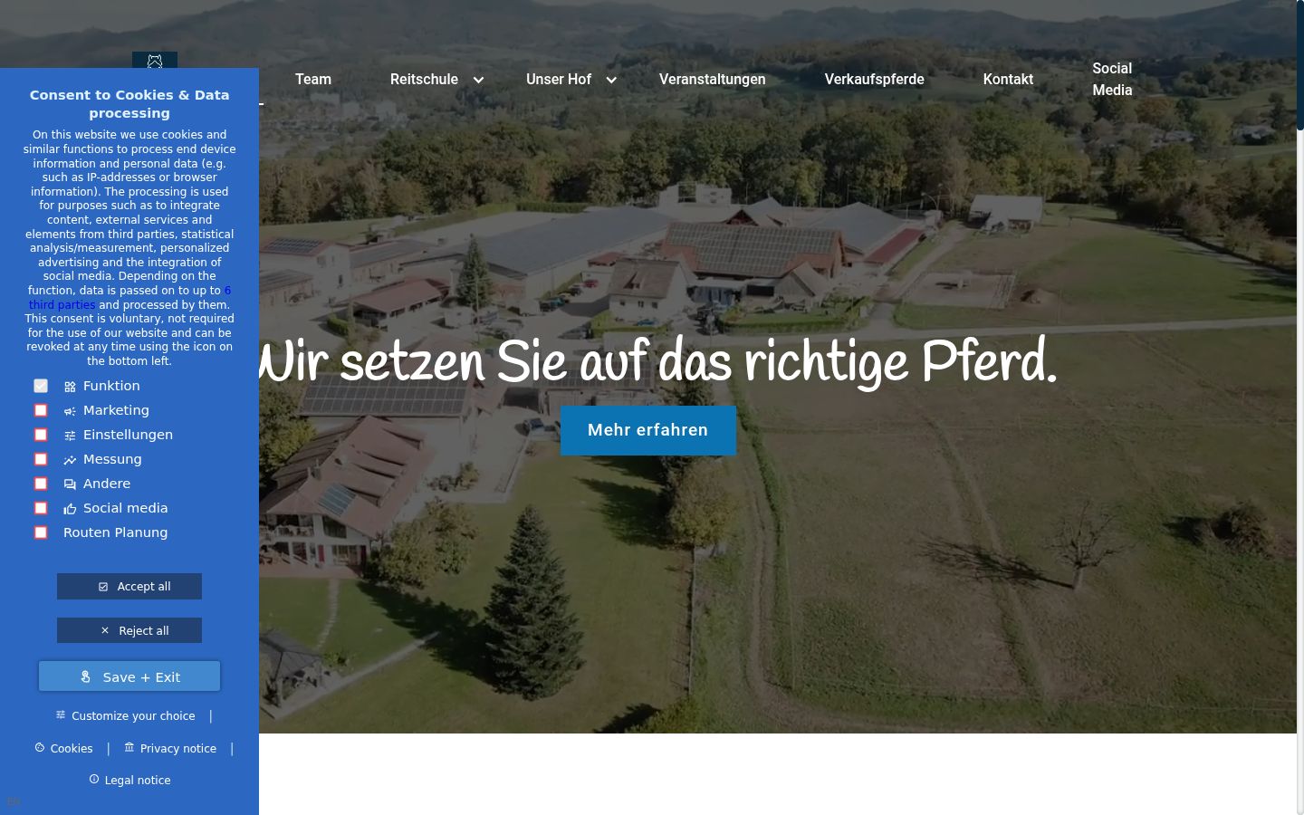 Screenshot of the consent banner shown before any interaction