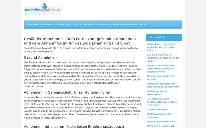 Screenshot of gesuender-abnehmen.com