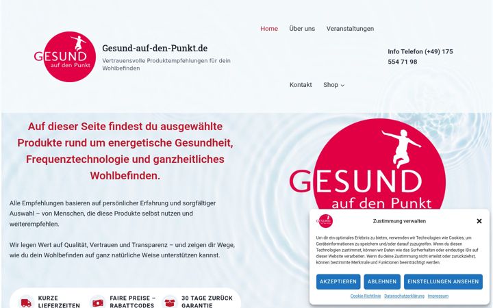 Screenshot of gesund-auf-den-punkt.de