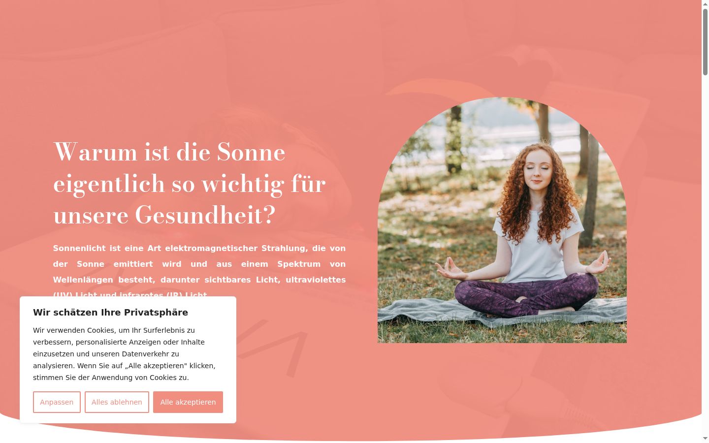 Screenshot del banner di consenso mostrato prima di qualsiasi interazione