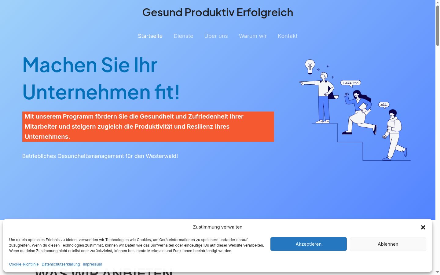 Screenshot des Einwilligungsbanners vor jeglicher Interaktion