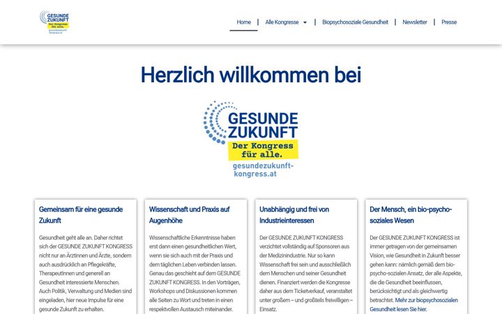 Screenshot of gesundezukunft-kongress.at