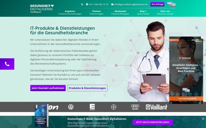 Captură de ecran a gesundheit-digitalisieren.de