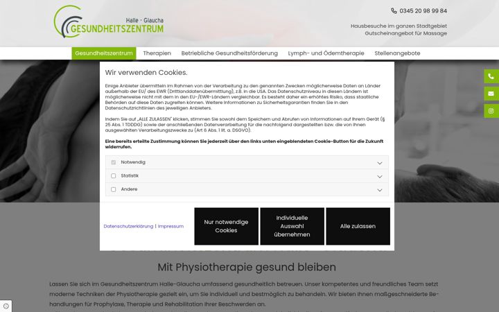 Screenshot of gesundheit-halle.de