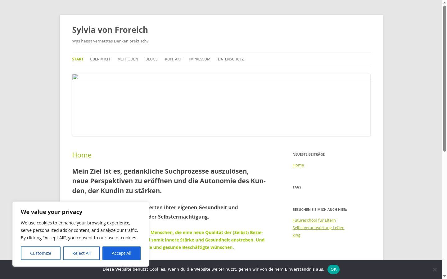 Screenshot of the consent banner shown before any interaction