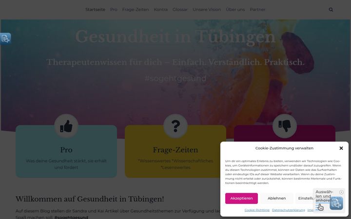 Screenshot of gesundheit-in-tuebingen.de