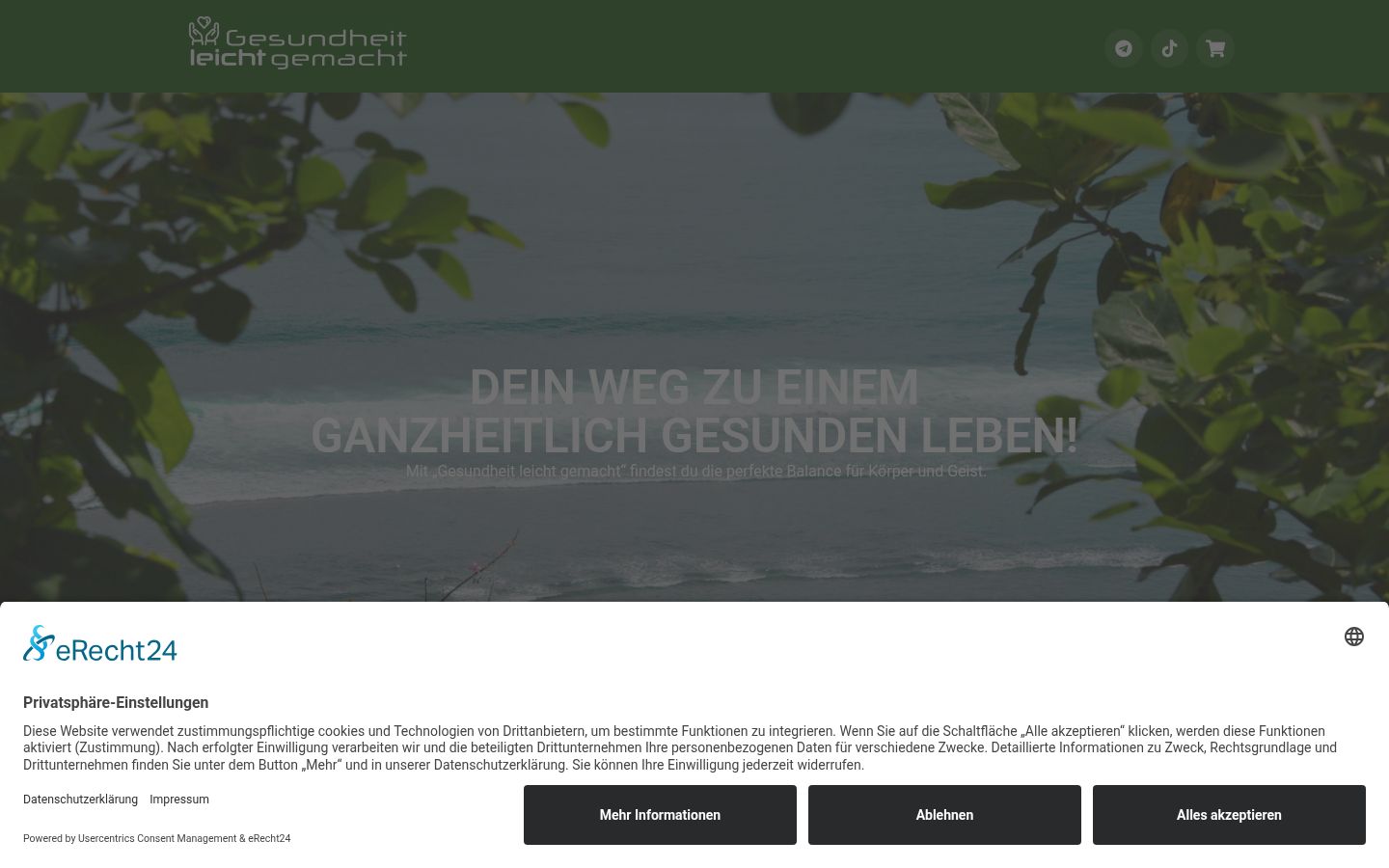 Screenshot of the consent banner shown before any interaction