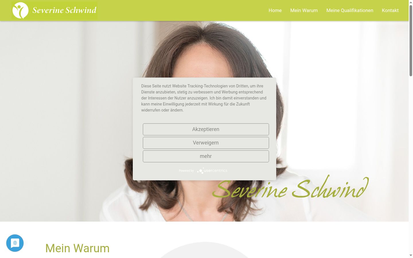 Screenshot of the consent banner shown before any interaction