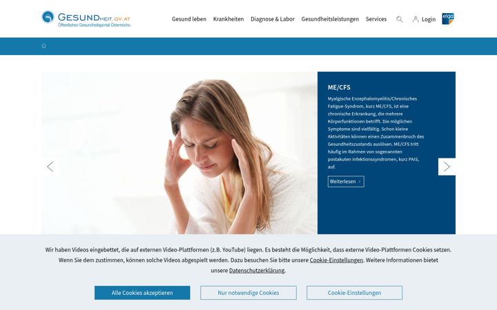 Screenshot of gesundheit.gv.at