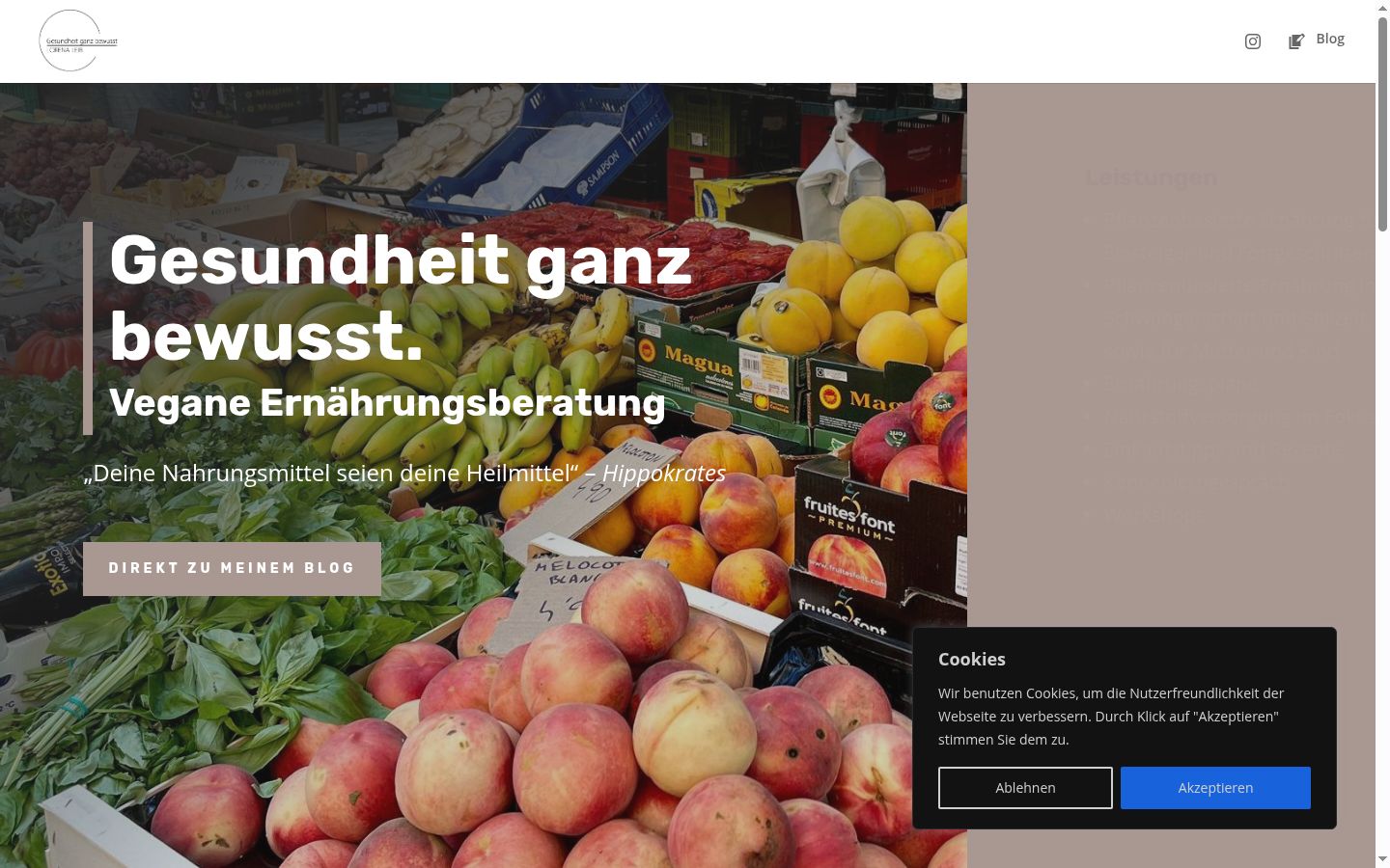 Screenshot des Einwilligungsbanners vor jeglicher Interaktion